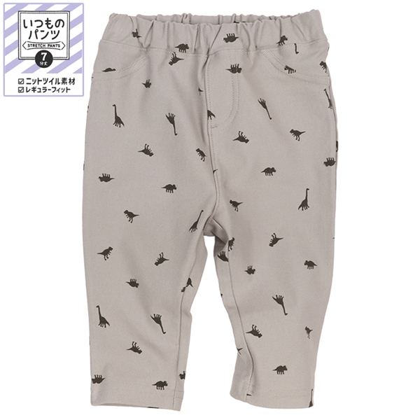 [ベビー]いつものパンツ　７分丈　ニットツイル　柄　グレー グレー 70cm
