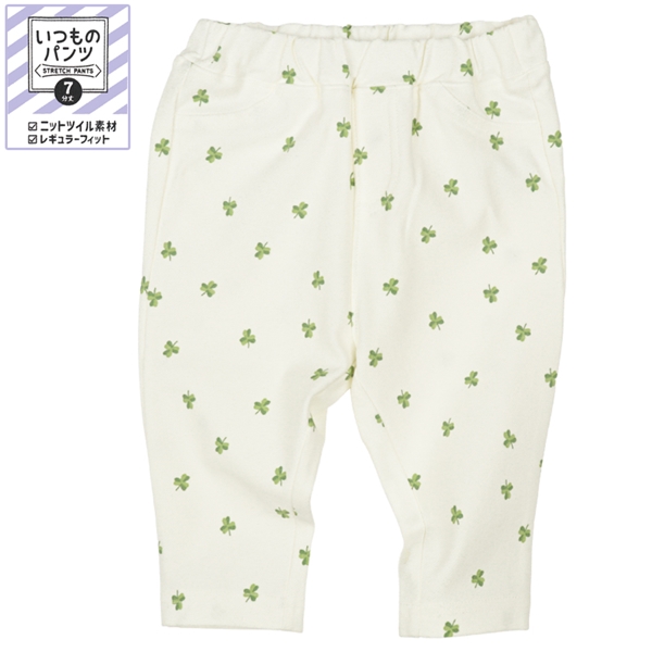 [ベビー]いつものパンツ　７分丈　ニットツイル　柄　アイボリー アイボリー 70cm