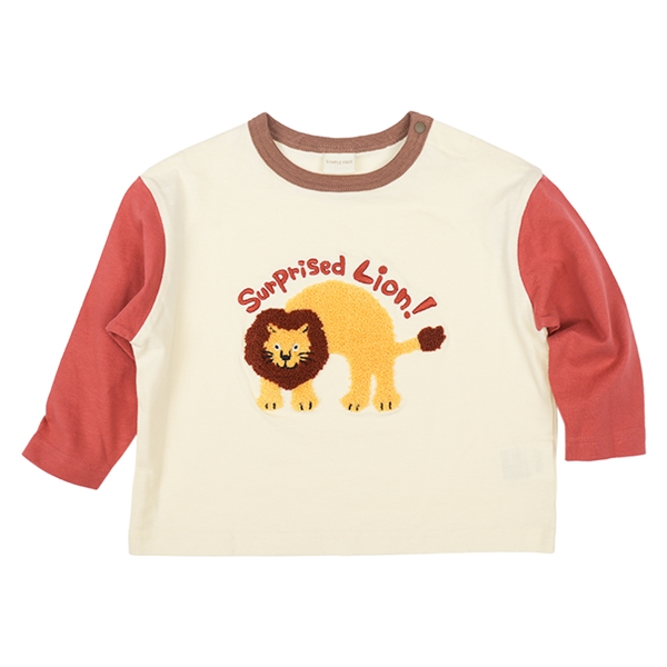 [ベビー]長袖Ｔシャツ　サガラ刺しゅう　レッド レッド 70cm