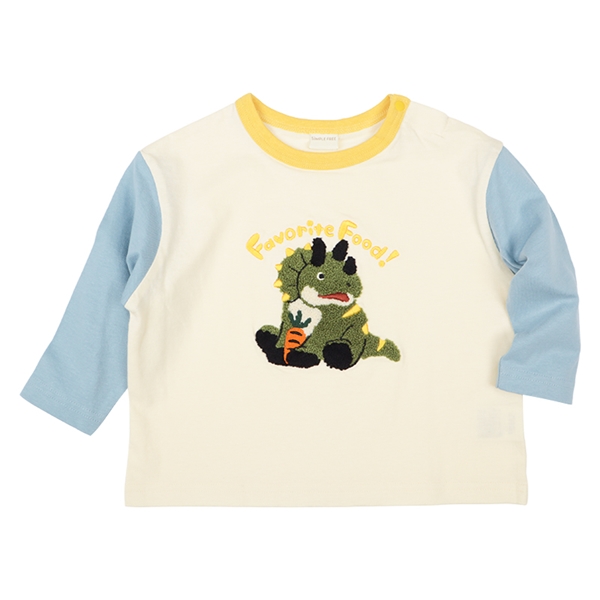 [ベビー]長袖Ｔシャツ　サガラ刺しゅう　サックス サックス 70cm