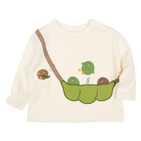 [ベビー]長袖Ｔシャツ　立体モチーフ　アイボリー アイボリー 70cm