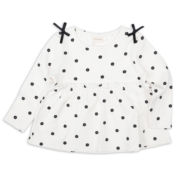 [ベビー]長袖　チュニック　総柄　オフホワイト オフホワイト 70cm