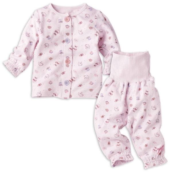 [ベビー]お着替え応援　長袖パジャマ　前開き　うさぎ　パープル パープル 80cm