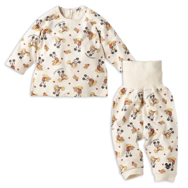 [ベビー]長袖パジャマ　ミッキー　アイボリー アイボリー 80cm