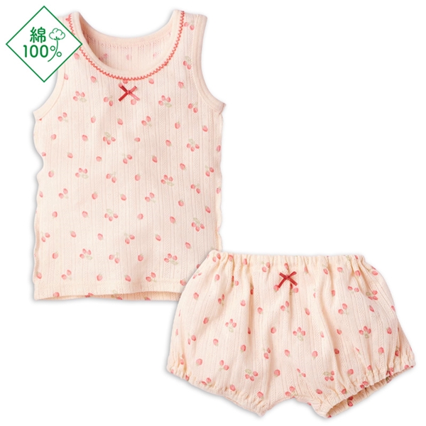 [ベビー]セットアップインナー　タンクトップ　イチゴ　ピンク ピンク 80cm