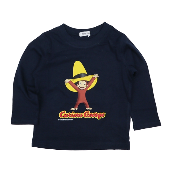 [キッズ]長袖Ｔシャツ　おさるのジョージ ネイビー ネイビー 100cm