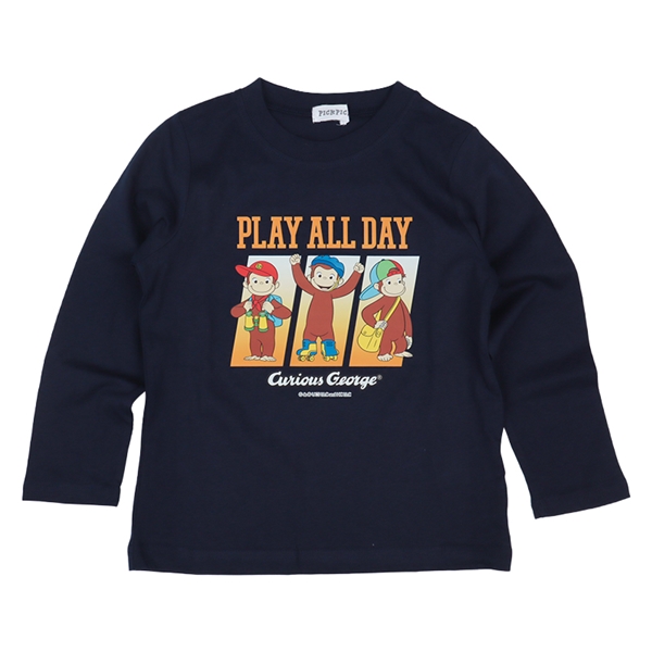 [キッズ]長袖Ｔシャツ　おさるのジョージ ネイビー ネイビー 100cm