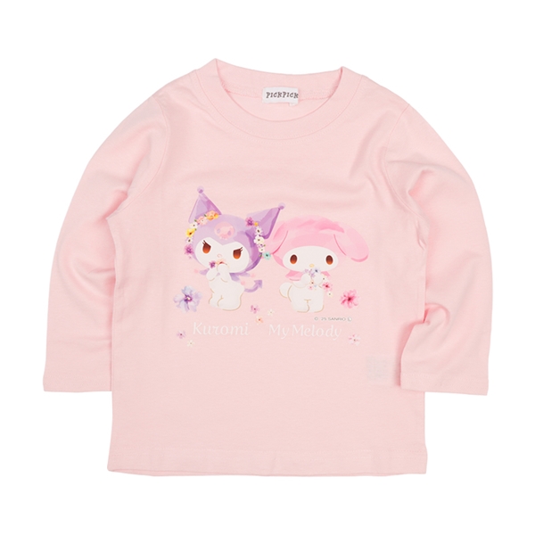 [キッズ]長袖Ｔシャツ　マイメロ×クロミ ピンク ピンク 100cm
