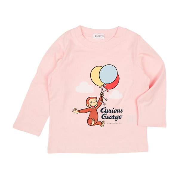 [キッズ]長袖Ｔシャツ　おさるのジョージ ピンク ピンク 100cm