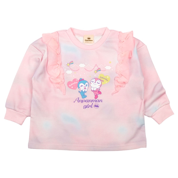 [キッズ]タイダイスウェットシャツ　アンパンマン ピンク ピンク 100cm