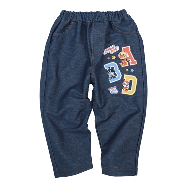 [キッズ]ニットデニムパンツ　アンパンマン ネイビー 100cm