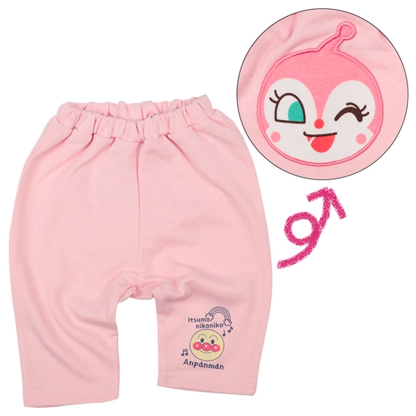 おしりアップリケパンツ　アンパンマン ピンク ピンク 80cm