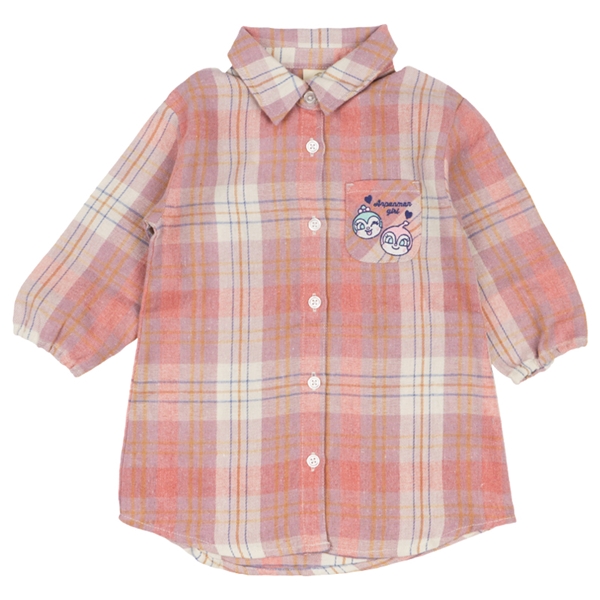 [キッズ]ロングシャツ　アンパンマン　ピンク ピンク 100cm