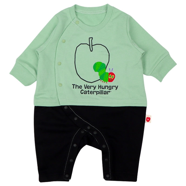 りんご柄カバーオール　はらぺこあおむし　グリーン グリーン 60cm