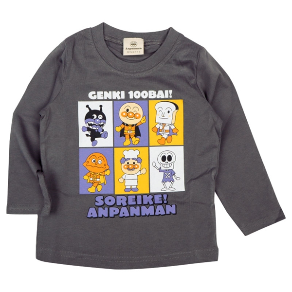 [キッズ]長袖Ｔシャツ　アンパンマン チャコールグレー チャコールグレー 100cm