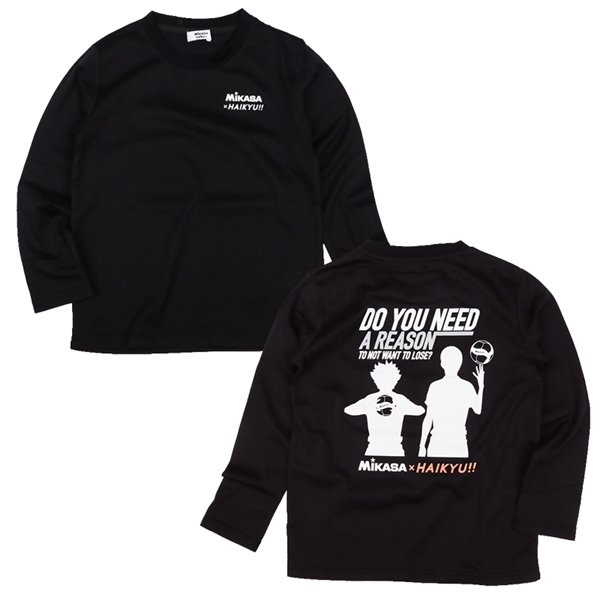 [130~150cm]長袖Ｔシャツ　ＭＩＫＡＳＡ×ハイキュー　ブラック ブラック 130cm