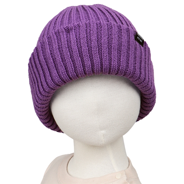 [48~54cm]ニット帽　ワンカラー　パープル パープル 48~50cm