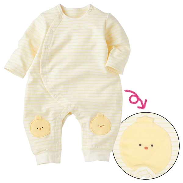 はいはい応援 長袖プレオール おしりモチーフパイル イエロー イエロー 60cm