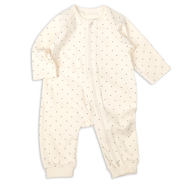 お着替えかんたんオール　ジッパー付　アイボリー アイボリー 60~70cm