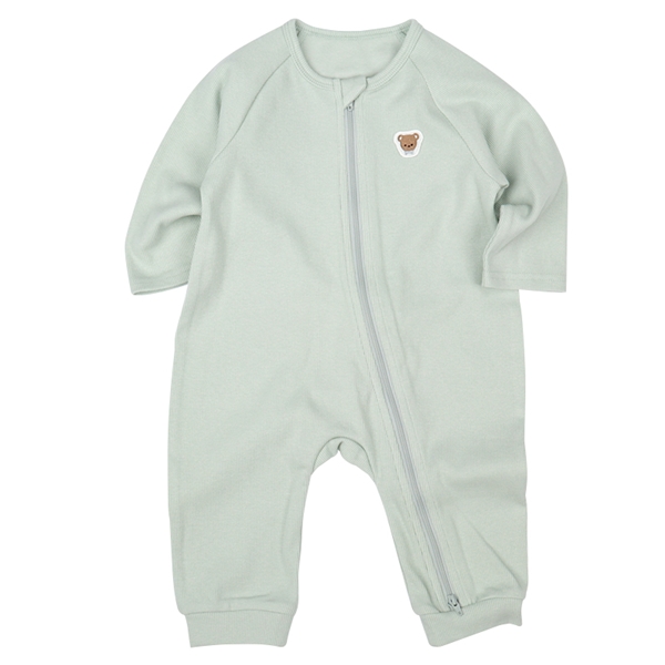 お着替えかんたんオール　ジッパー付　グリーン グリーン 60~70cm