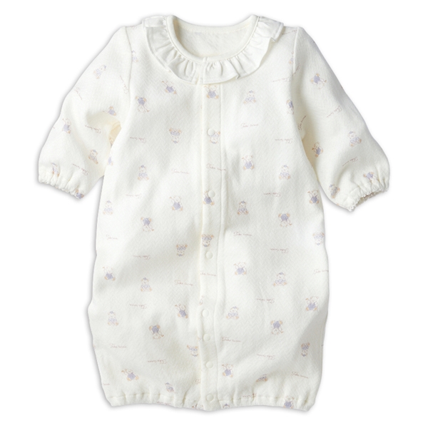 長袖ドレスオール　ふんわりやわらか　オフホワイト オフホワイト 50~70cm