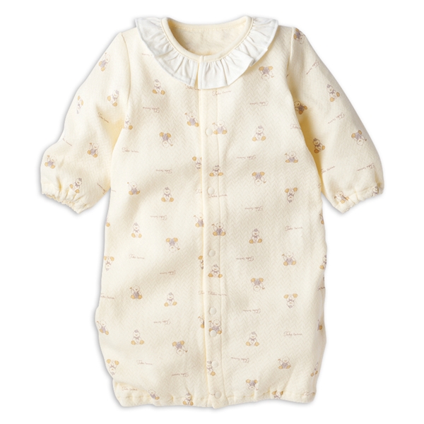 長袖ドレスオール　ふんわりやわらか　クリーム クリーム 50~70cm