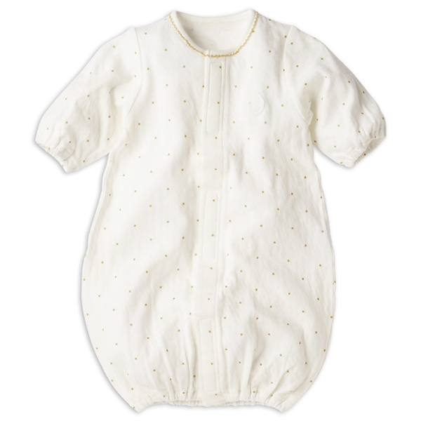 お着替え簡単　なでて留めるササッとドレス　オフホワイト オフホワイト 50~60cm