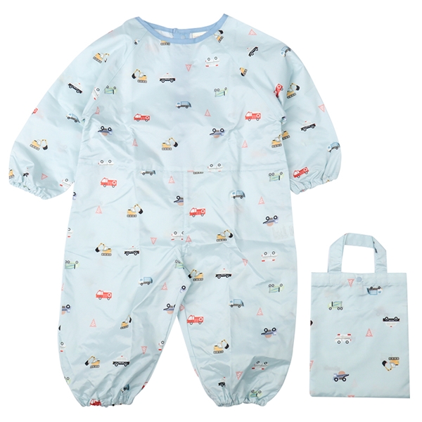 長袖砂場着　はっ水加工　サックス サックス 80~90cm