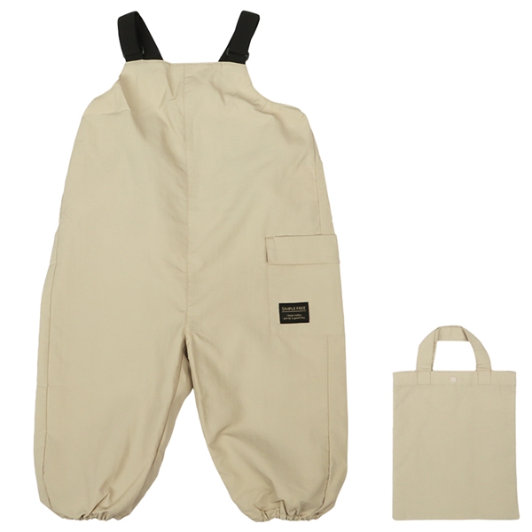 袖なし砂場着　ナイロン　はっ水加工　ベージュ ベージュ 80~90cm