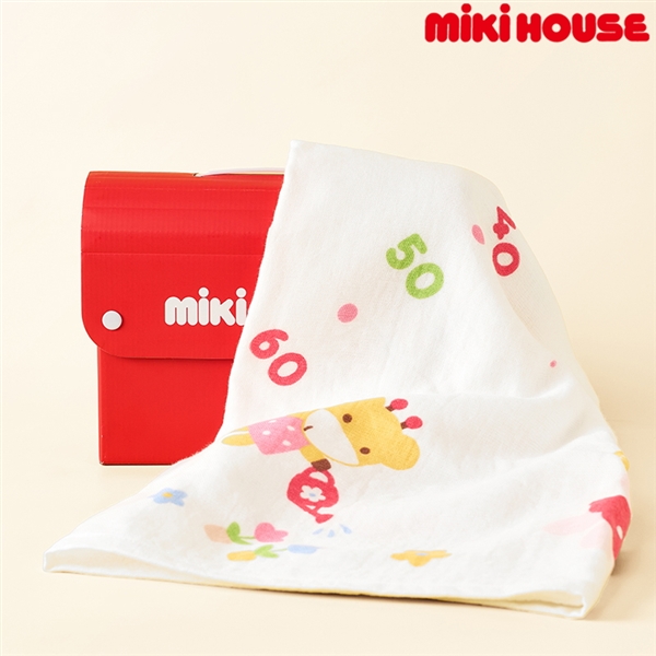[ギフト] ガーゼバスタオルセット【BOX付き】 ピンク[ミキハウス] ピンク
