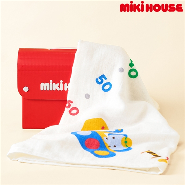 [ギフト] ガーゼバスタオルセット【BOX付き】 ブルー[ミキハウス] ブルー