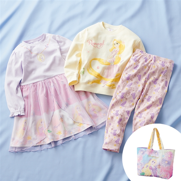 [お楽しみ袋]100~130cm コーディネートセット　ラプンツェル パープル 100cm