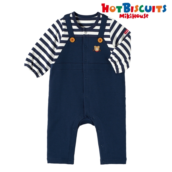 【SALE】[ベビー] カバーオール ネイビー　[ミキハウス　ホットビスケッツ] ネイビー 70cm