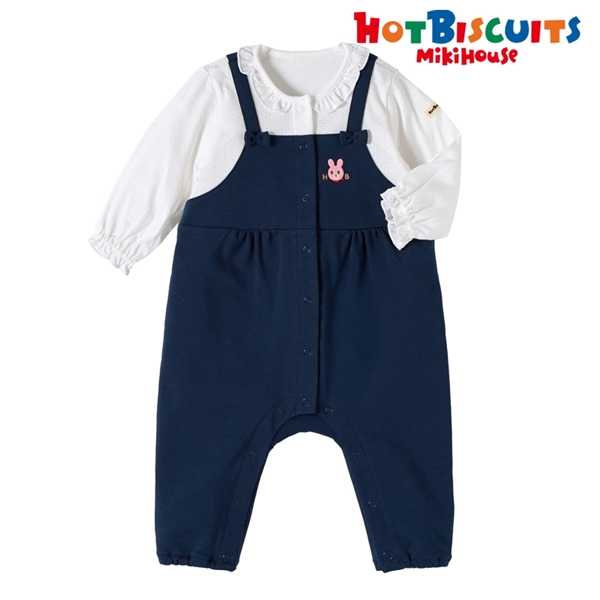 【SALE】[ベビー] カバーオール ネイビー[ミキハウス　ホットビスケッツ] ネイビー 70cm