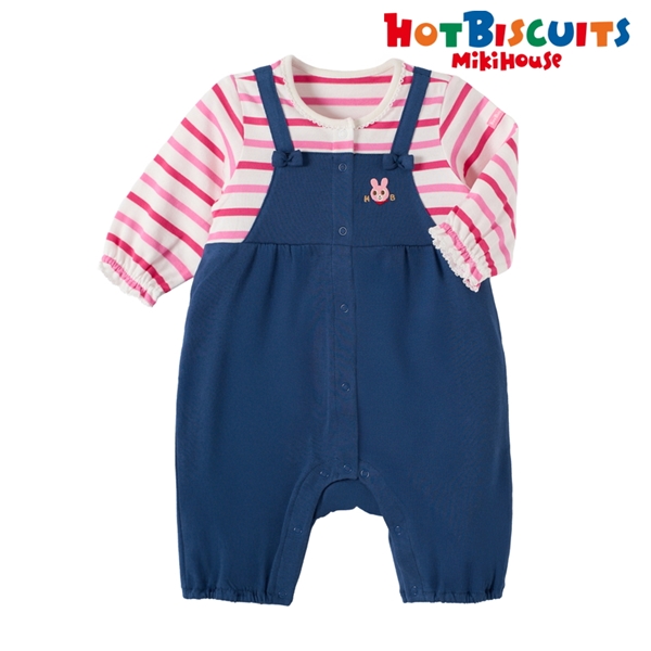 【SALE】[ベビー] カバーオール ネイビー[ミキハウス　ホットビスケッツ] ネイビー 70cm