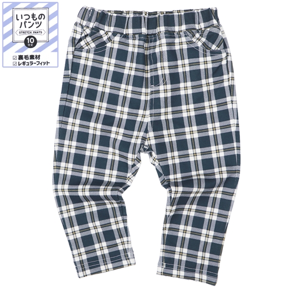 [ベビー]いつものパンツ10分丈  裏毛　レギュラー　柄 ネイビー ネイビー 70cm