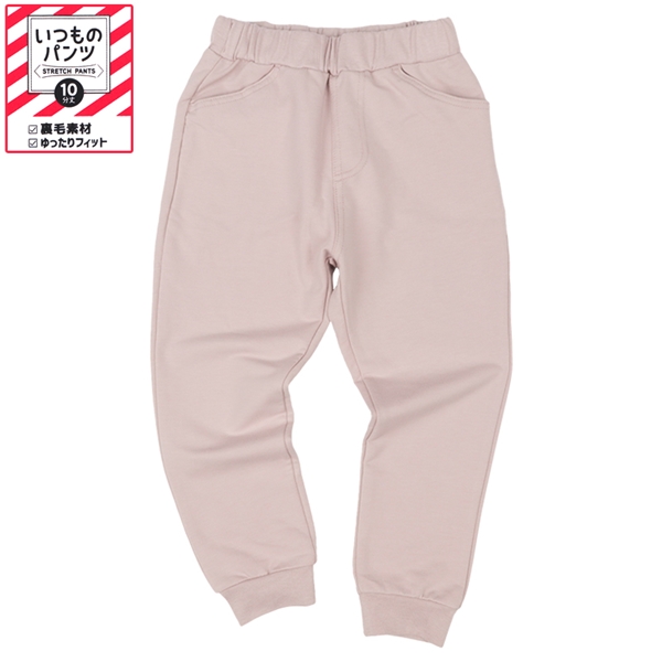 [キッズ]いつものパンツ10分丈  裏毛　ゆったりフィット ベージュ ベージュ 100cm