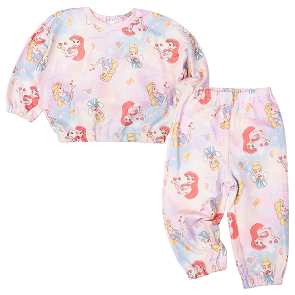 [キッズ]ミニ裏毛ルームウェアパジャマ　プリンセス　ピンク ピンク 100cm