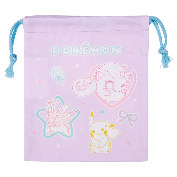 巾着Ｓ　ポケットモンスター　ＰＵ パープル