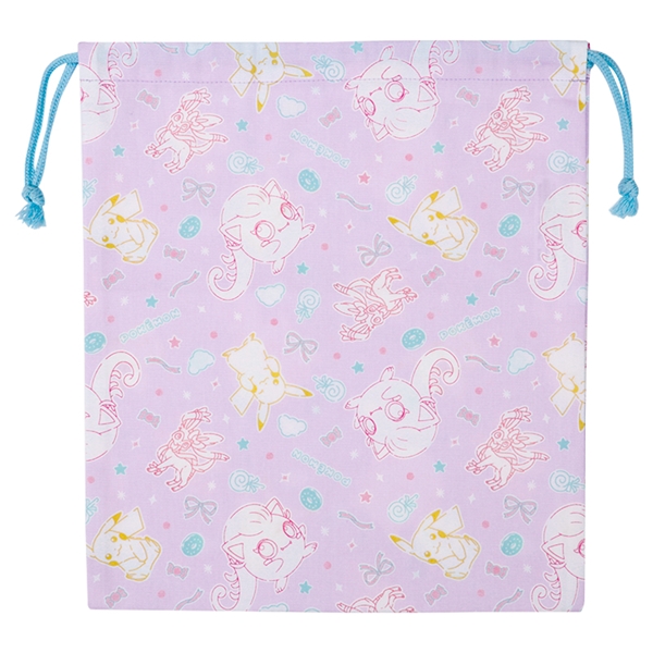 巾着Ｌ　ポケットモンスター　ＰＵ パープル