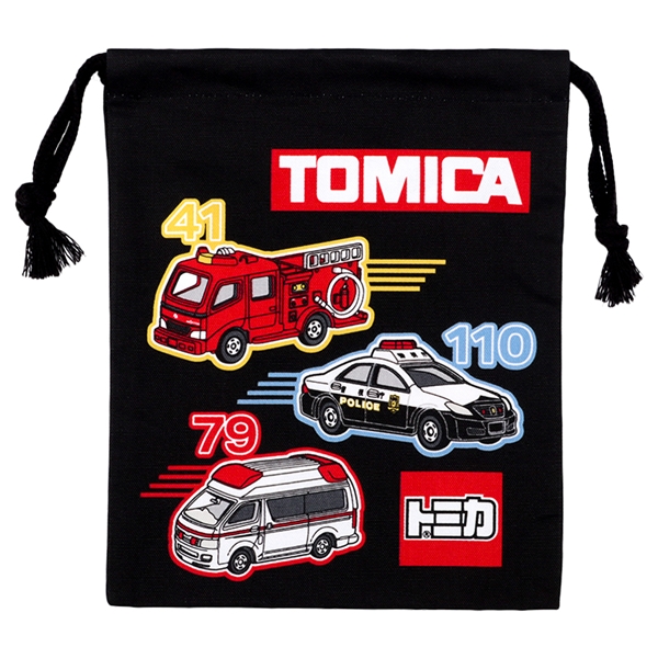 巾着Ｓ　トミカ ブラック
