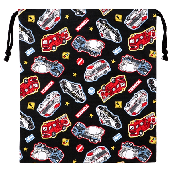 巾着Ｌ　トミカ ブラック