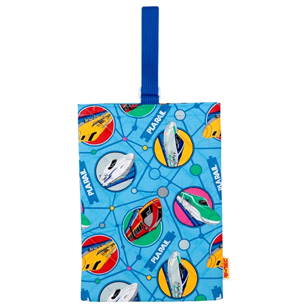 キルトシューズケース　プラレール サックス