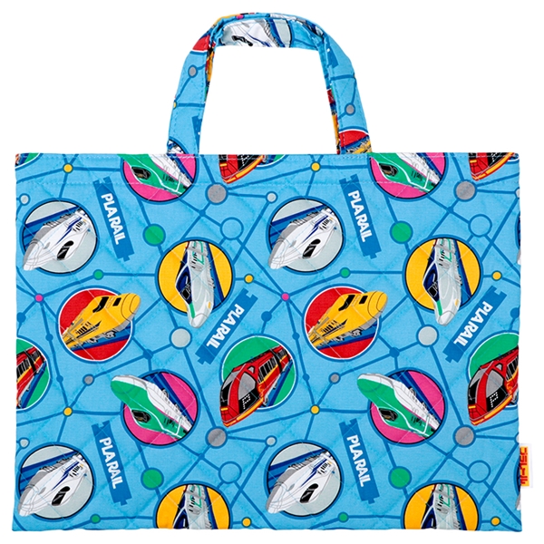 キルトレッスンバッグ　プラレール サックス