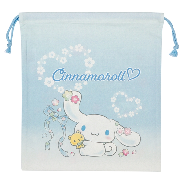 巾着Ｌ　シナモロール サックス