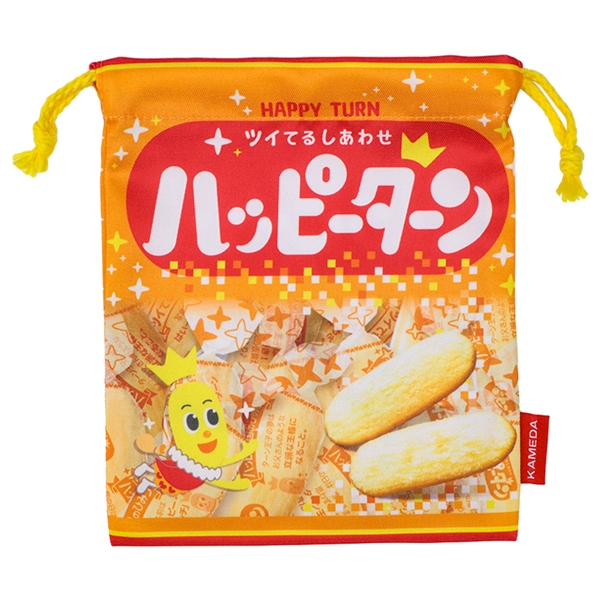 巾着　ハッピーターン ベージュ