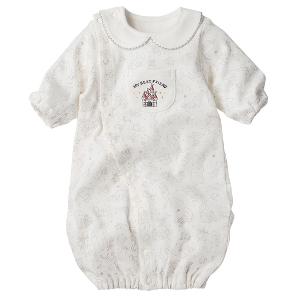 長袖ドレスオール　やわらか　ディズニー　クリーム クリーム 50~60cm