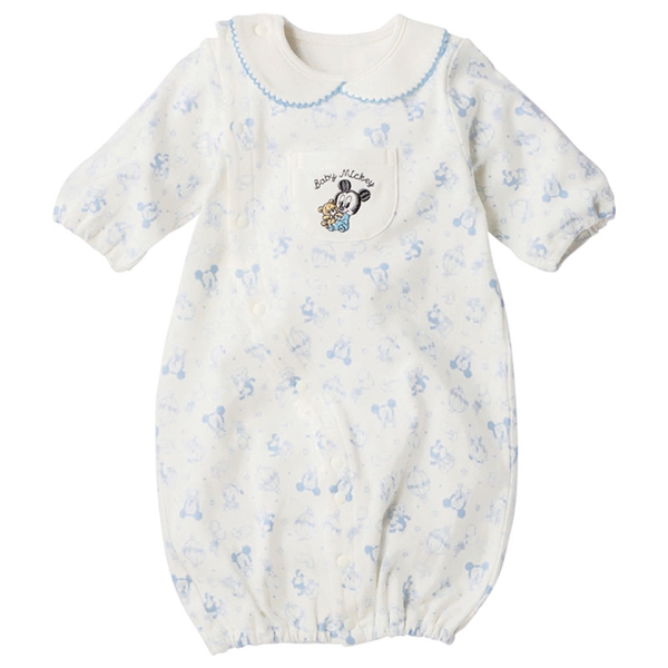 長袖ドレスオール　やわらか　ディズニー　サックス サックス 50~60cm