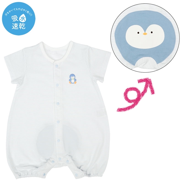 半袖プレオール　おしりモチーフ吸水速乾　サックス サックス 60cm