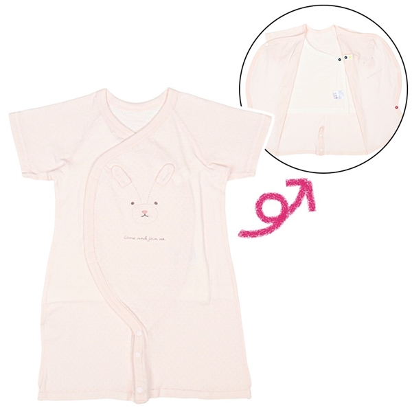 半袖　ドレスオール　肌着付　ピンク ピンク 50~60cm